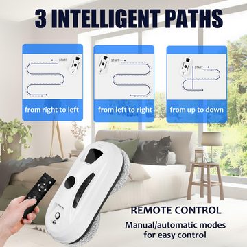 Jioson Fensterputzroboter 90W Intelligenter Fensterreinigungsroboter Fenstersauger Fensterputzer, mit USV-Stromausfallschut Fensterreiniger Roboter mit Fernbedienung