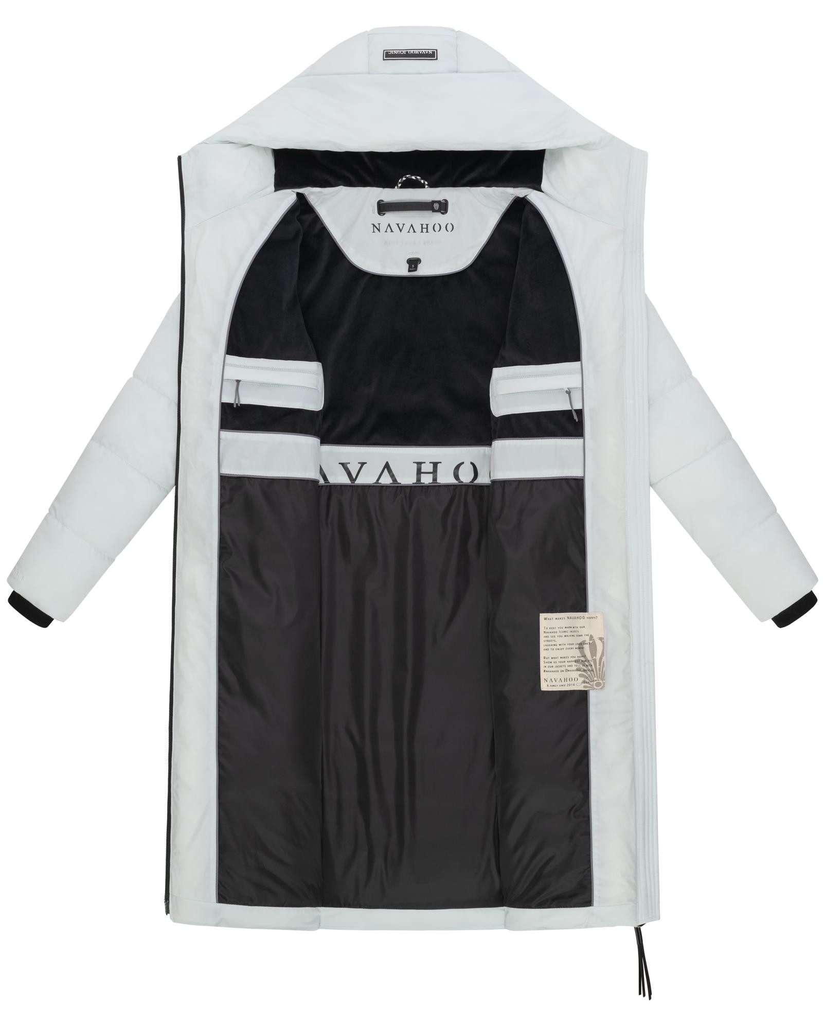 Navahoo Steppmantel Schokokuss XIV Warmer Damen gesteppter Wintermantel mit Kapuze