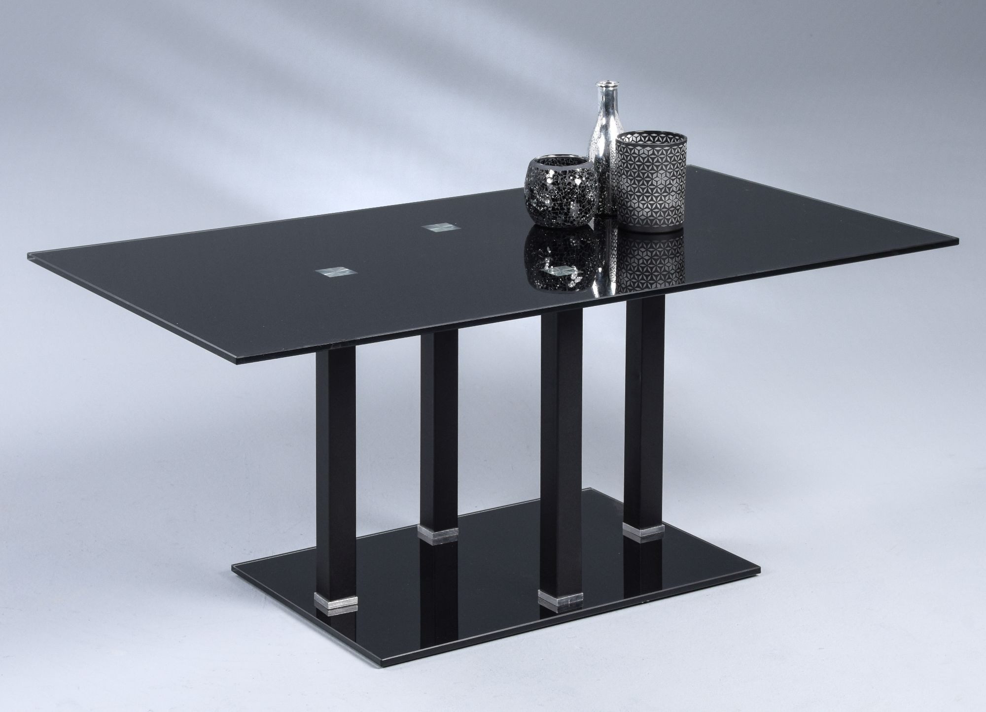 M2 Kollektion Couchtisch, Metall Sicherheitsglas Rechteckig 100x45x60cm
