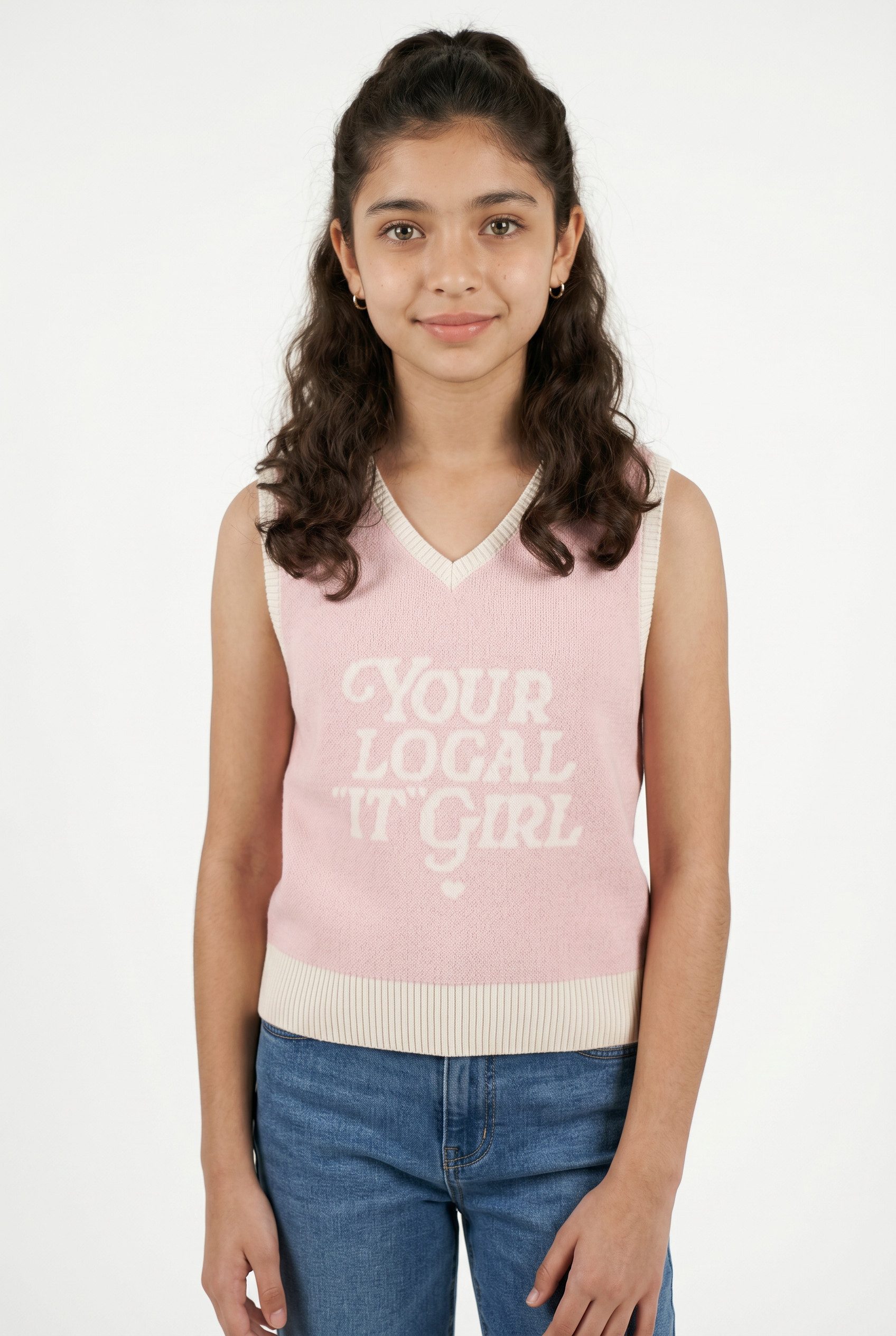 Abercrombie Kids Pullunder AFG LOCAL GIRL INTARSIA VEST Eingestrickter Text