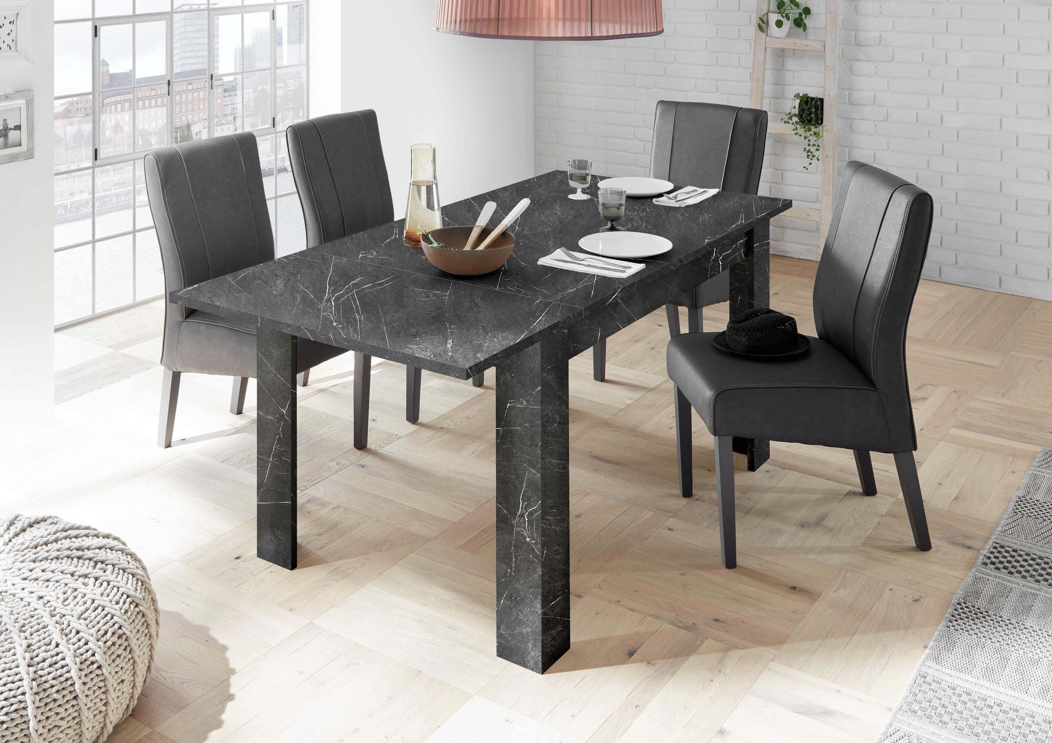 Home affaire Esstisch Carrara, Breite 137-185 cm, inkl. Ansteckplatte