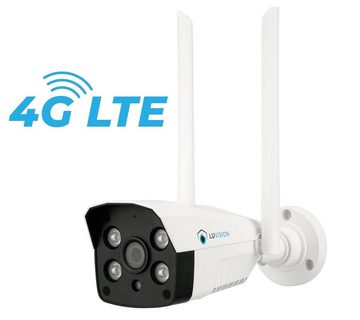LUVISION LV-G-2032 Überwachungskamera (Außen- und Innenbereich, 1-tlg., 4G / LTE Kamera für Überwachung Mobilfunk SIM Karte Bewegungserkennung, 2-Wege Audio, PC Software & App, Nachtsicht, Sirene, Lautsprecher)
