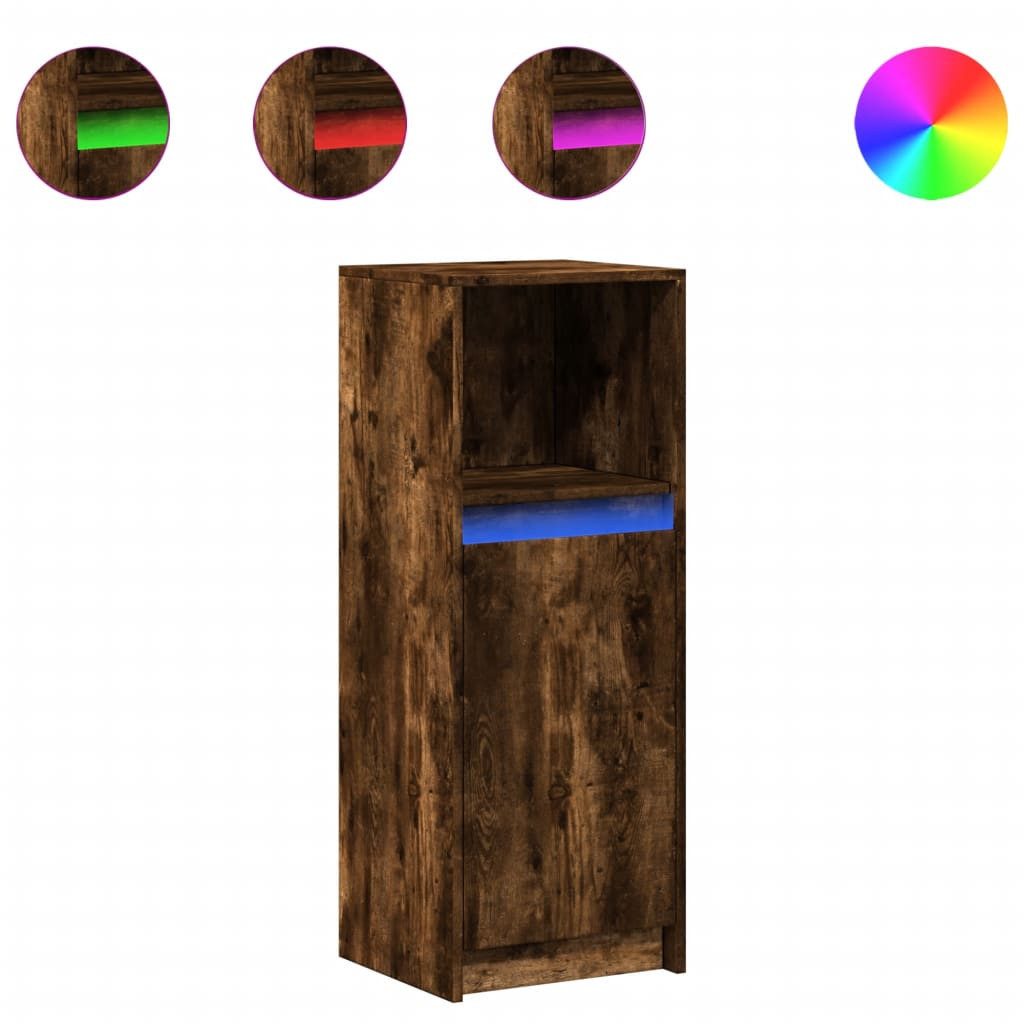 vidaXL Sideboard LED-Sideboard Räuchereiche 38x34x100 cm günstig online kaufen