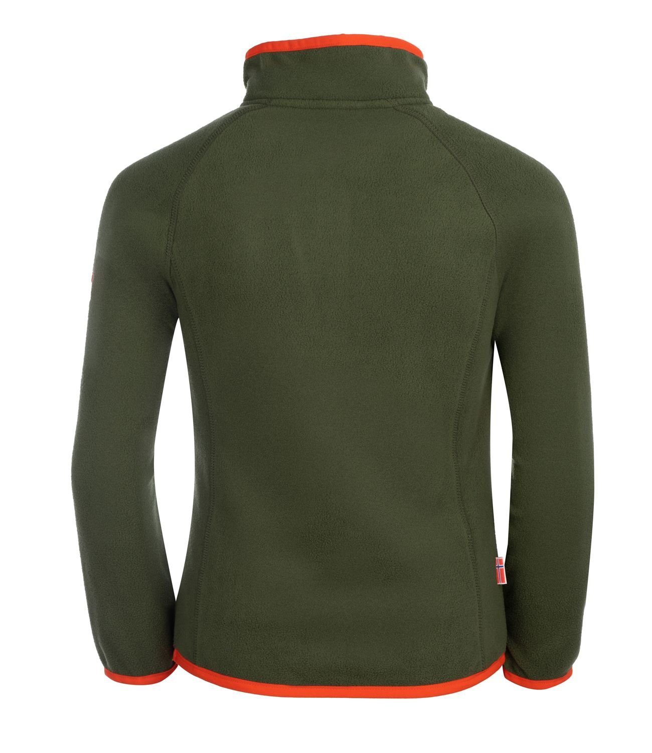 TROLLKIDS Waldgrün/Orange Nordland Fleecepullover