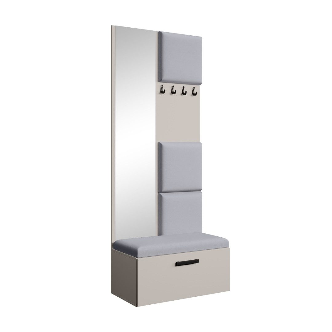 Beautysofa Garderobenschrank MARGARET III mit gepolsterten günstig online kaufen