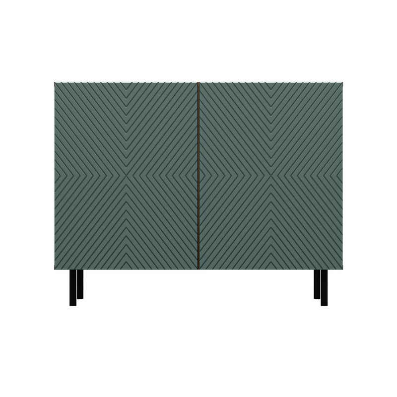 TOPESHOP Kommode Sideboard mit TIP-ON & geriffelten Fronten für modernes Wohnzimmer