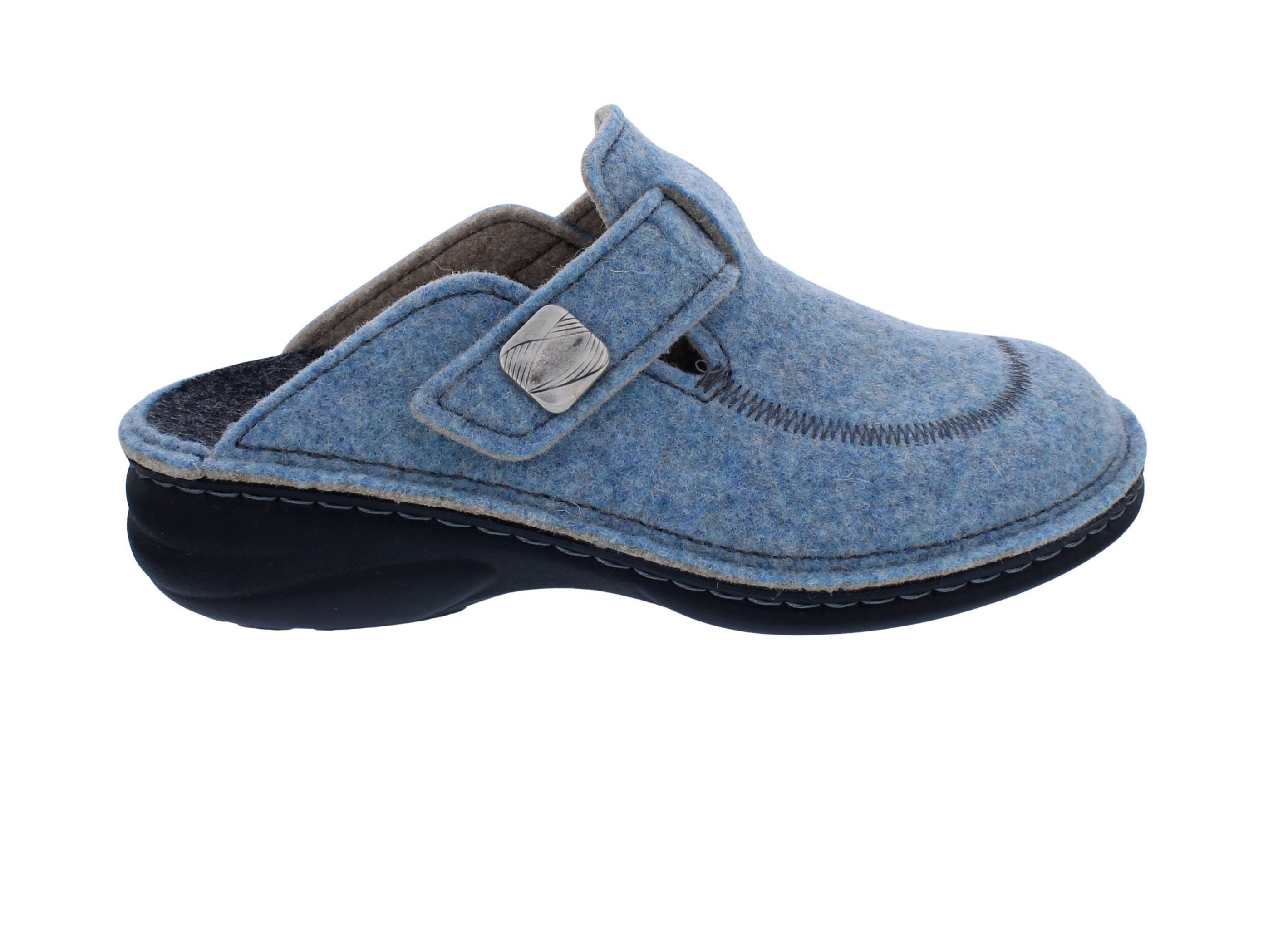 Finn Comfort Finn Comfort Hausschuh Antholz 6572-482375, Wollfilz, Blau, Klettversc Pantoffel