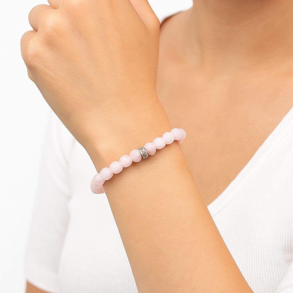 M-Punkt24 Armband Armbänder (Rosenquarz, inkl. Etui), Damen Edelstein mit E günstig online kaufen