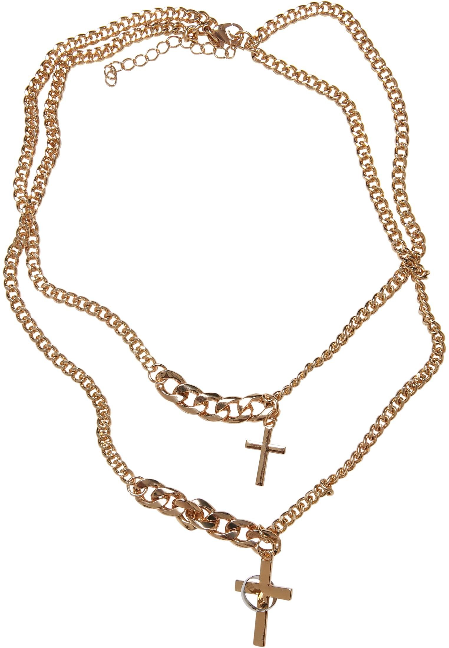 URBAN CLASSICS Schmuckset Accessoires Various Chain Cross Necklace (1-tlg) gold