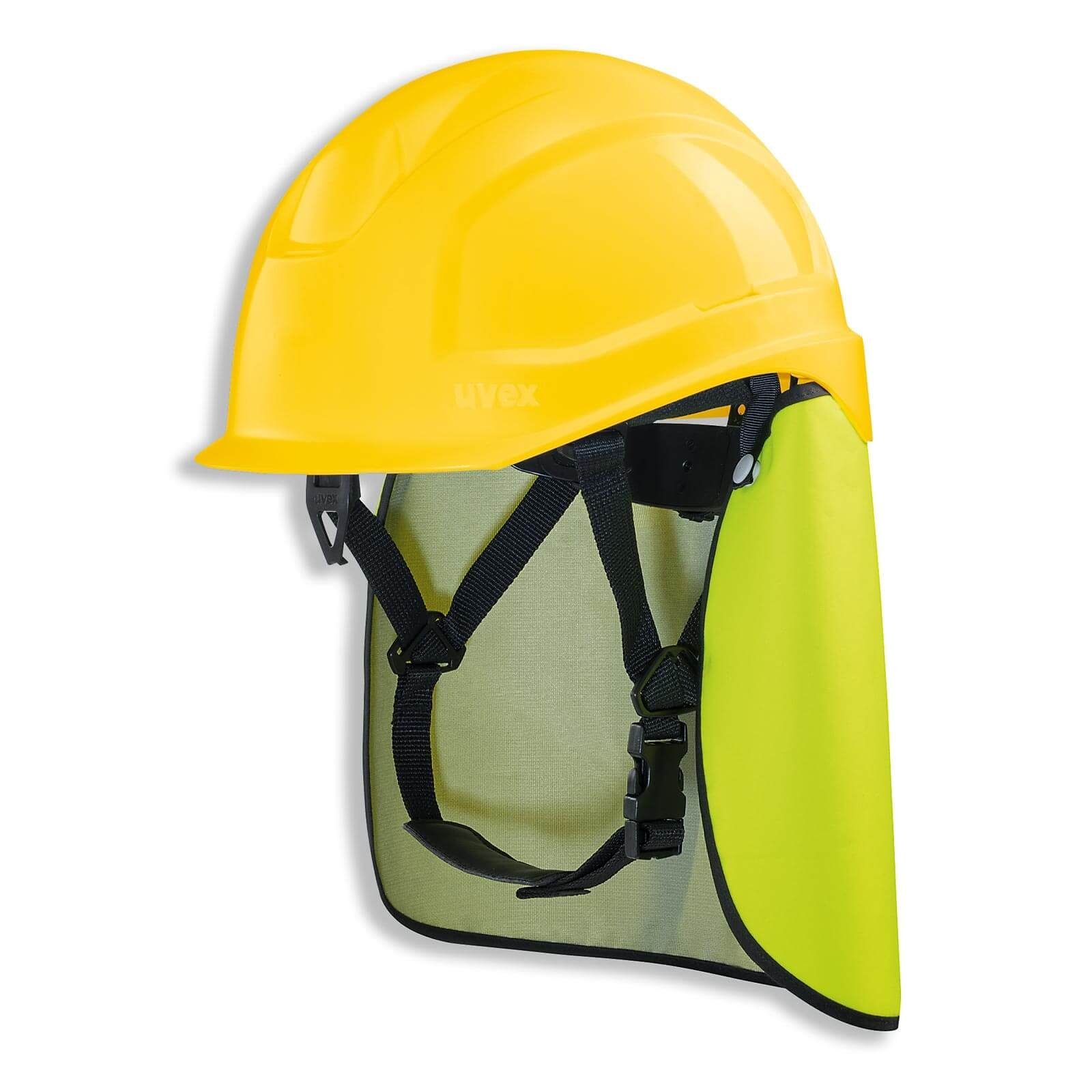 mit Arbeitsschutz-Helm Nackenschutz S-KR - IES Uvex Schutzhelm pheos gelb