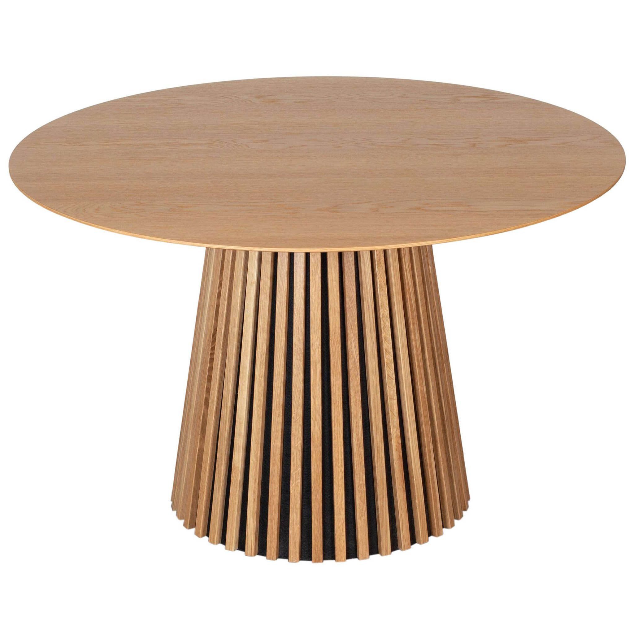 bene living Esstisch Oria - rund 120 cm - Eichenholz natur (1-St), FSC®-zertifiziertes Massivholz - formschönes Lamellengestell