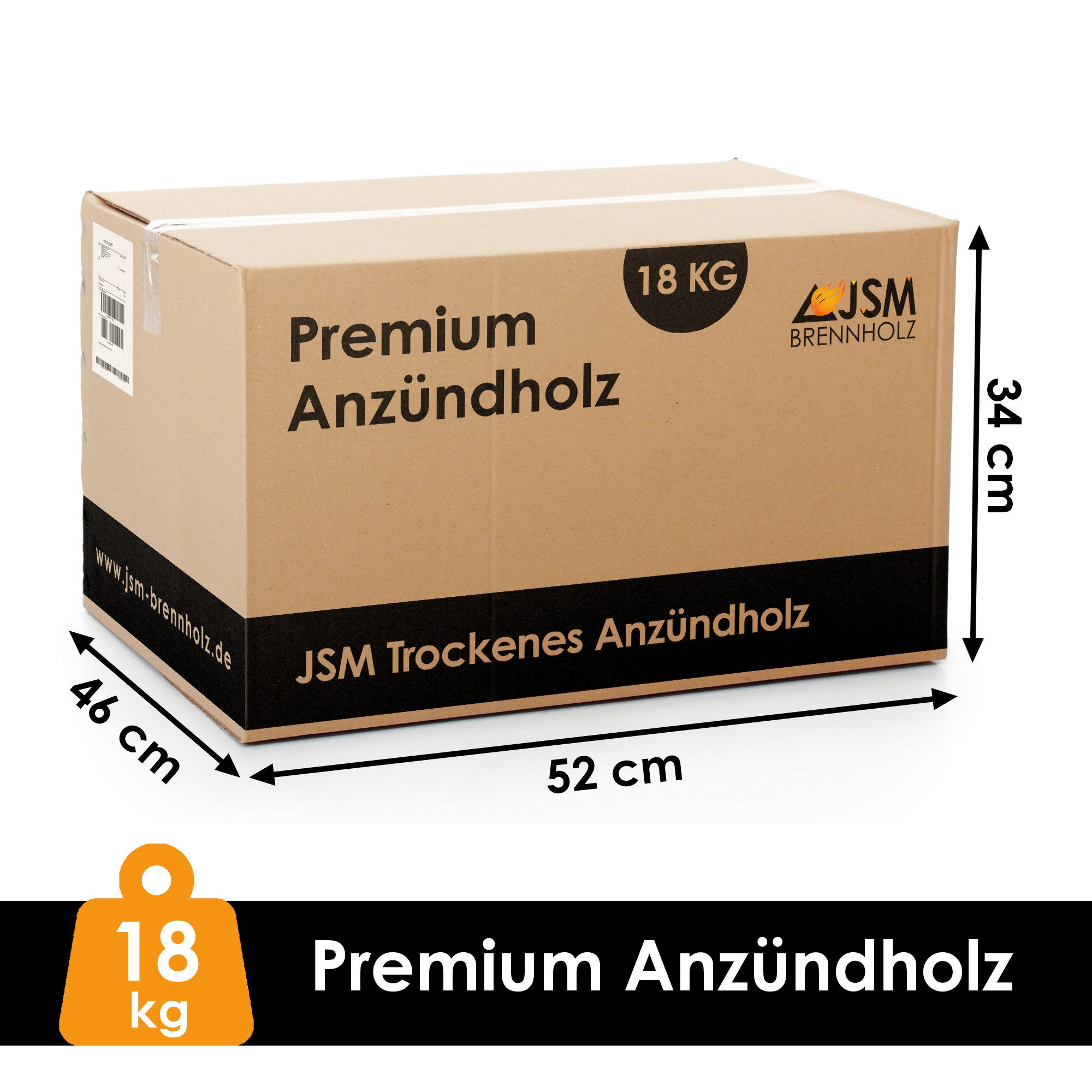 JSM-Brennholz Kaminholz Anzündholz 6 Netze a 3 Kg Anmachholz Anfeuerholz, 18 kg, Sofort einsatzbereit – Trockenes, vorgespaltenes Anzündholz