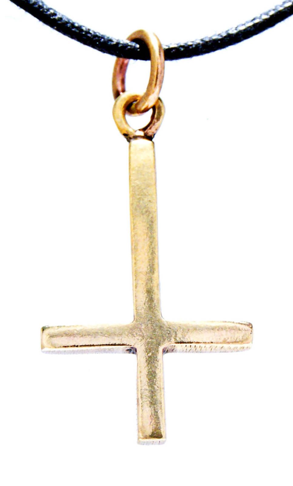Kettenanhänger umgedrehtes Kreuz Petruskreuz umgekehrtes Satan Anhänger Bronze