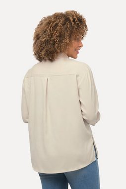 Ulla Popken Longbluse Cordbluse Oversized Hemdkragen Langarm