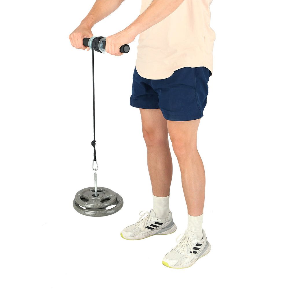 HMS Handmuskeltrainer Unterarmtrainer Seilzug Homegym (Spar-Set, bequemer Karabinerhaken), sorgen für Langlebigkeit und Belastbarkeit bis 25 kg