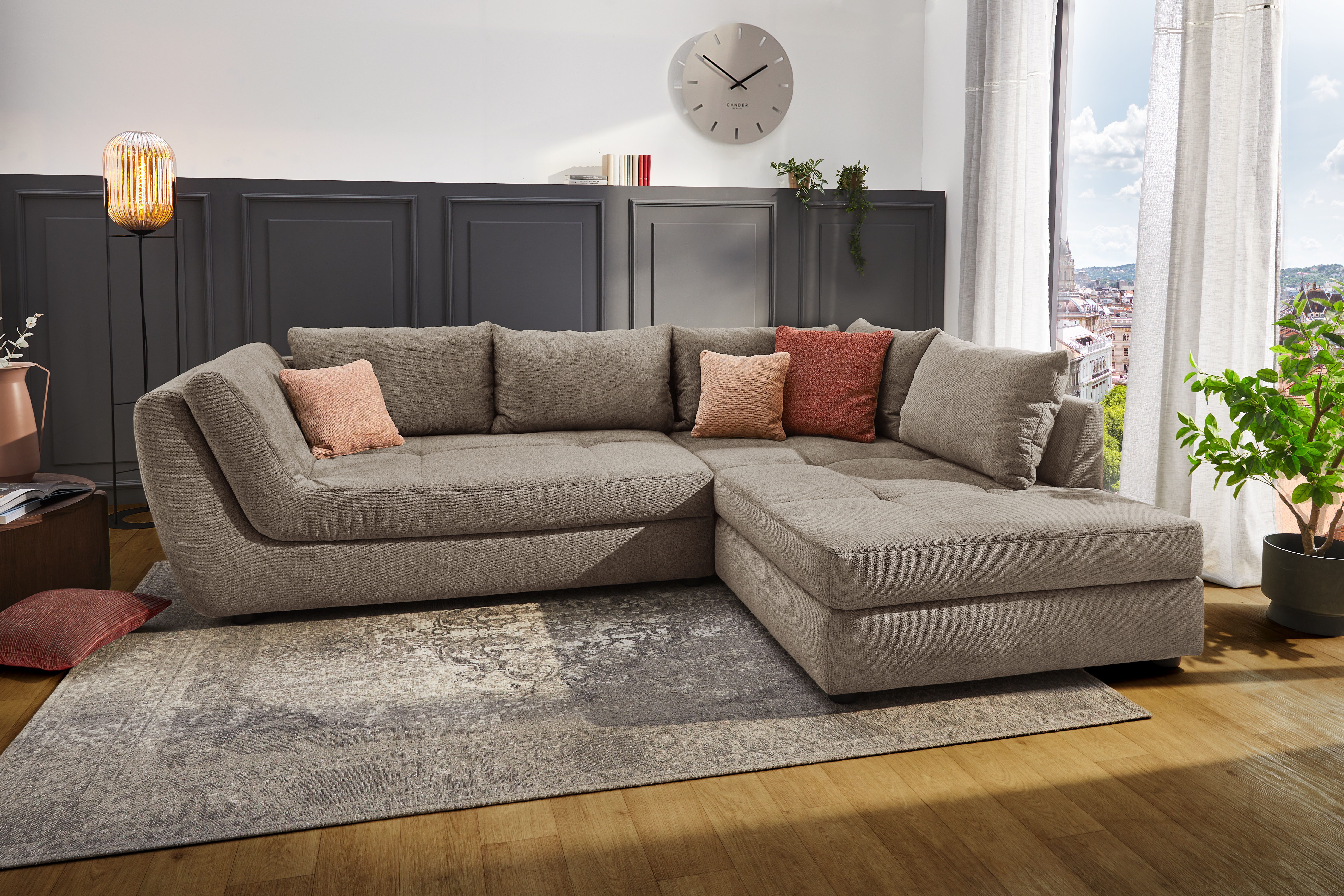 Jockenhöfer Gruppe Ecksofa Rascasse L-Form, B: 322 cm, mit Zierkissen, XXL-Sofa