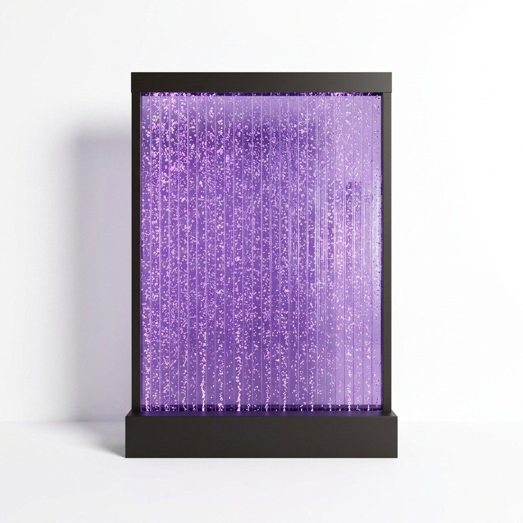 Zimmerbrunnen Trennwand Wasser Wand LED Wasserwand Beleuchtet Wände Transparent