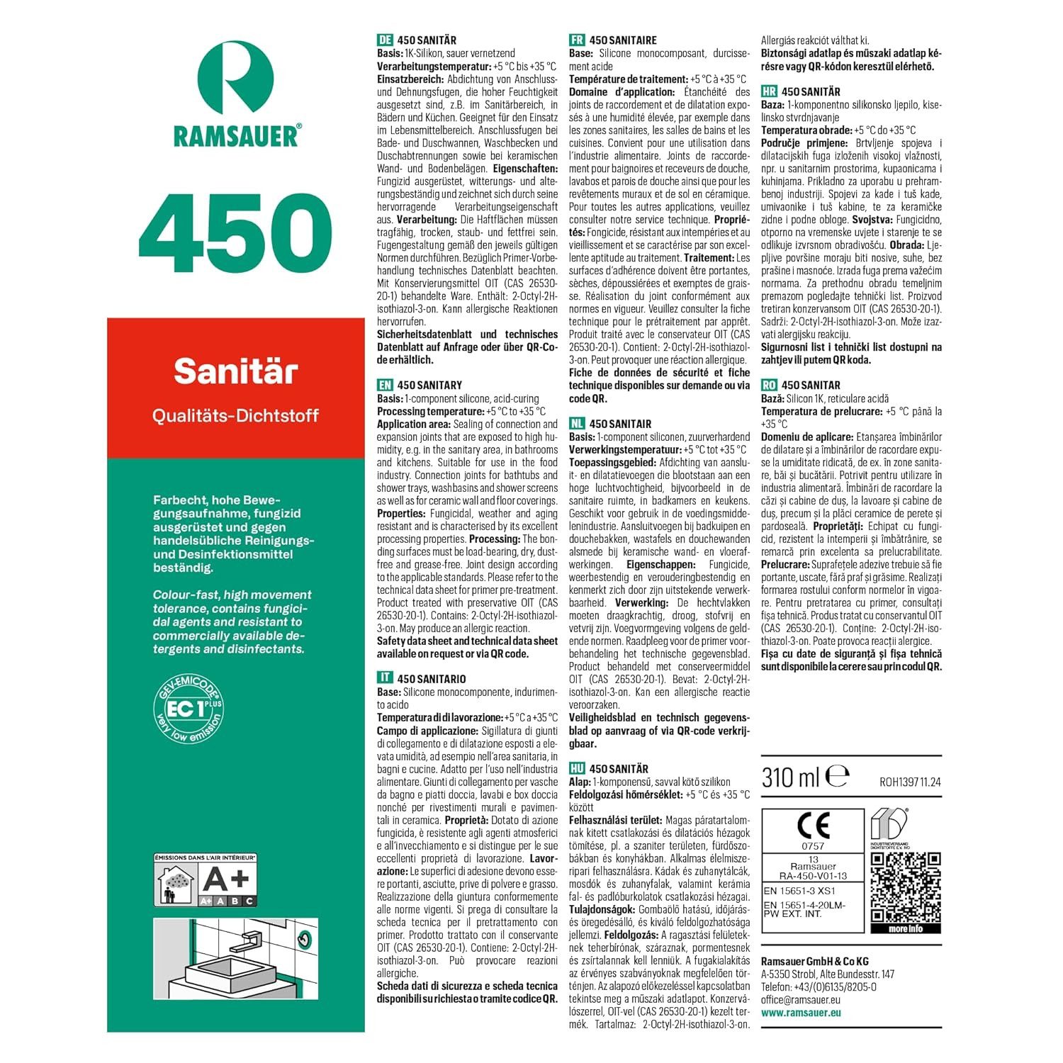 Ramsauer Dichtstoff Ramsauer 450 Sanitär Silikon günstig online kaufen