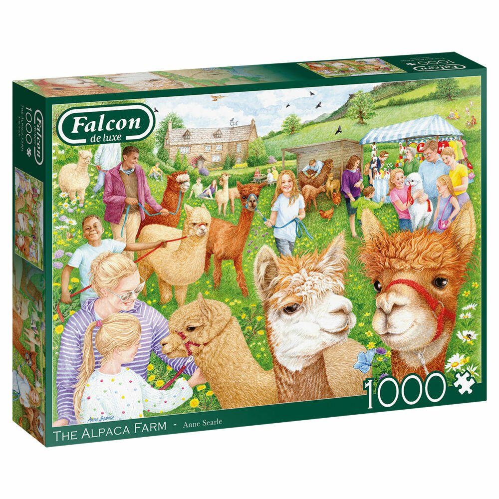Jumbo Spiele Puzzle Falcon The Alpaca Farm 1000 Teile, 1000 Puzzleteile
