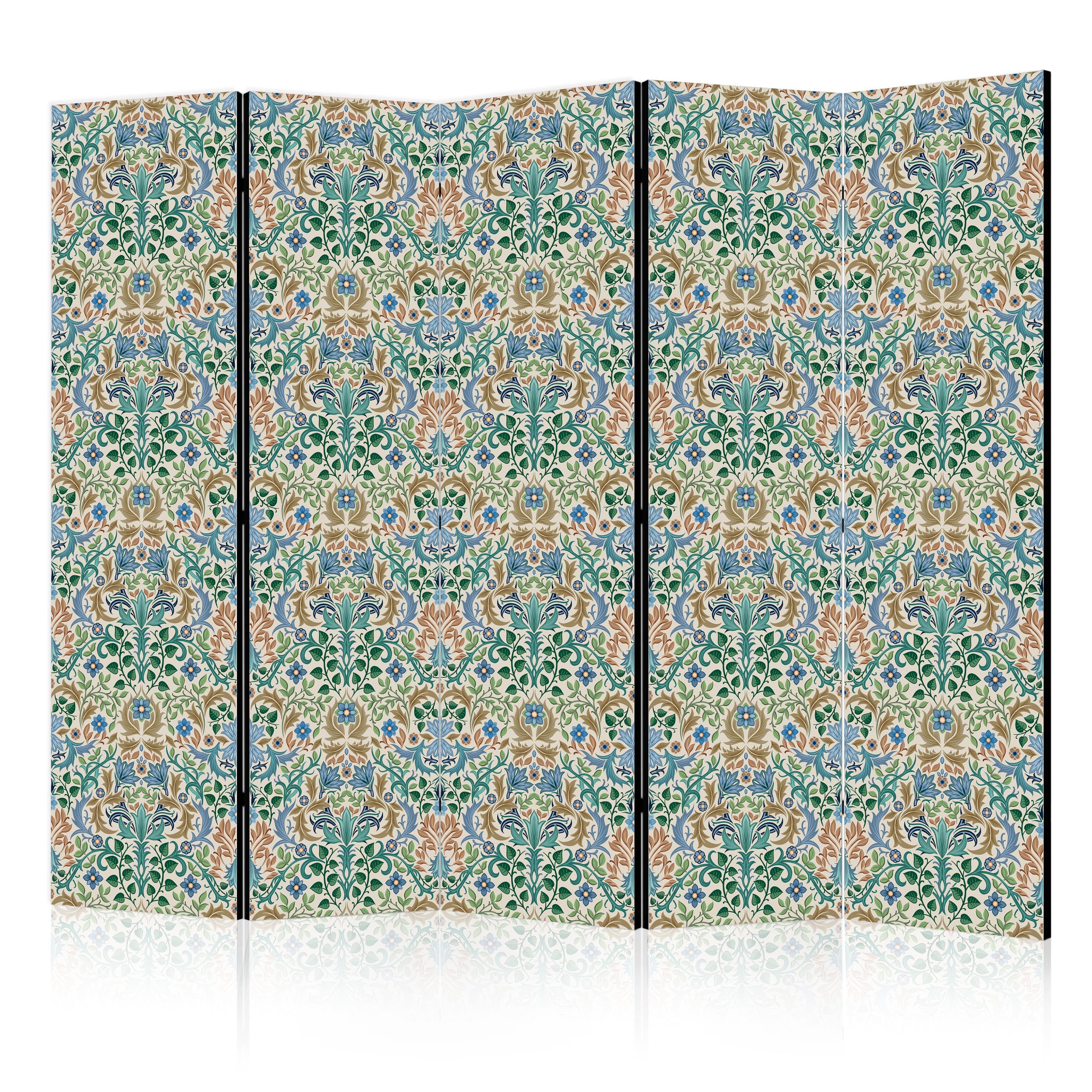 Muralo Paravent 5-teilig Raumteiler klappbar Bunte Ornamente im Retro-Stil (Packung, 1 St., 225x172 cm), 3 Varianten, für das Schlafzimmer, das Wohnzimmer