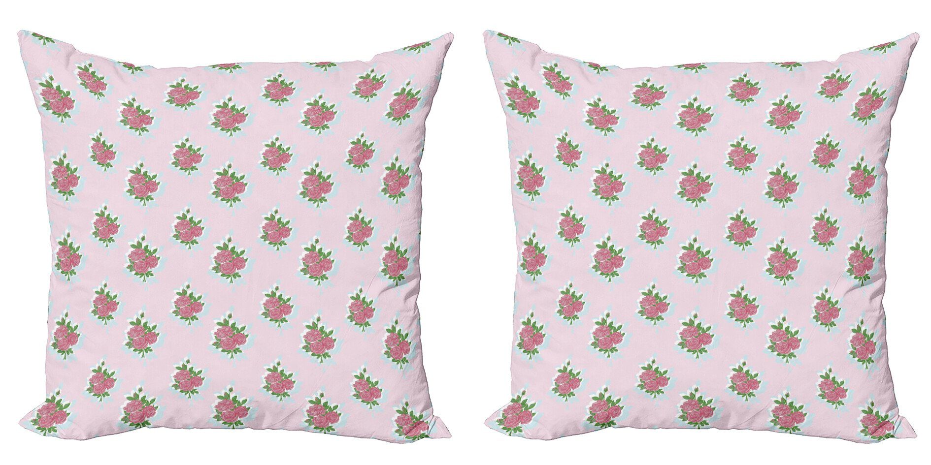 Kissenbezüge Modern Accent Doppelseitiger Digitaldruck, Abakuhaus (2 Stück), Rose Romantisches Art-Blätter Blossom
