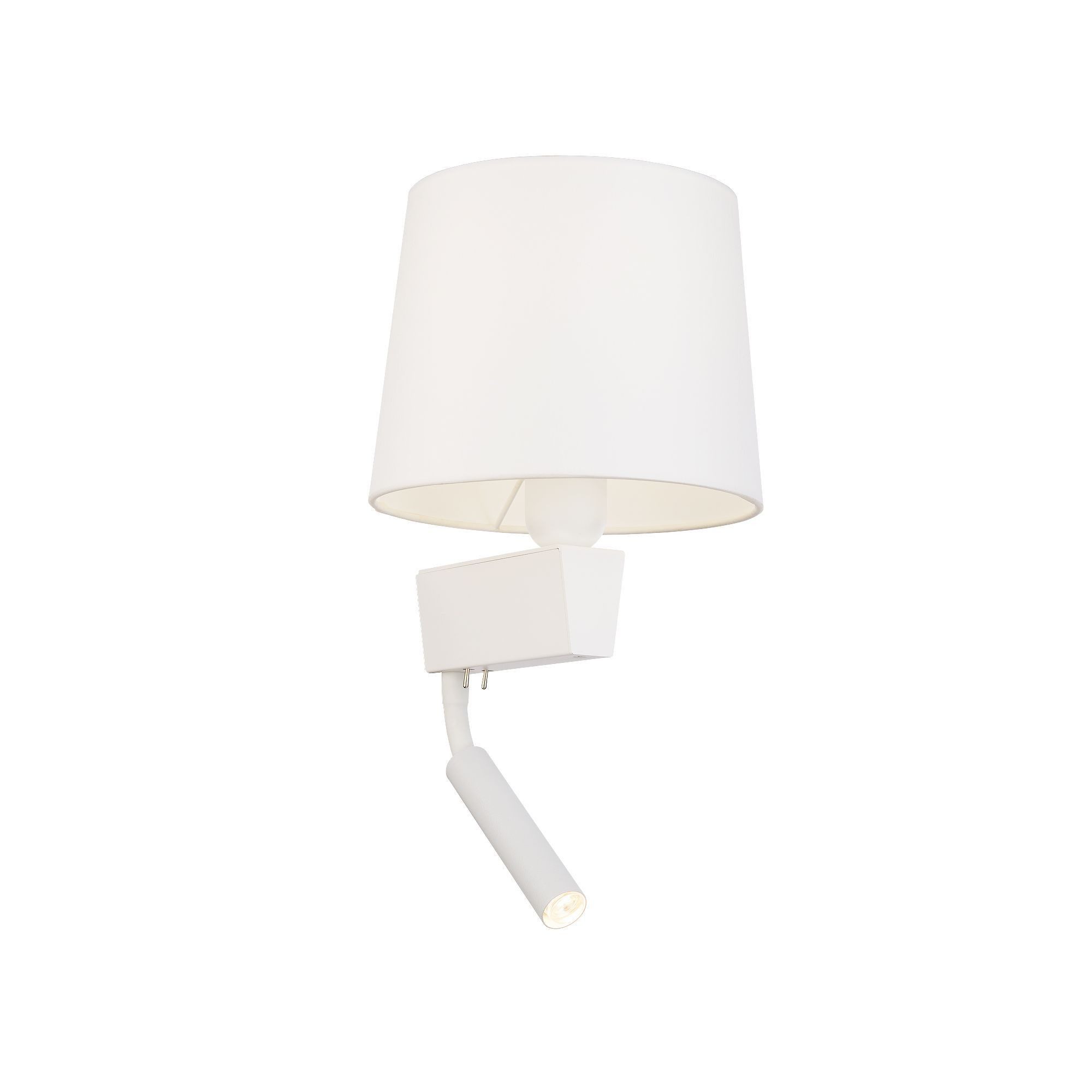 Licht-Erlebnisse Wandleuchte LEONIE, ohne Leuchtmittel, Wandlampe innen mit Leselicht Weiß Schlafzimmer Wohnzimmer Leselampe