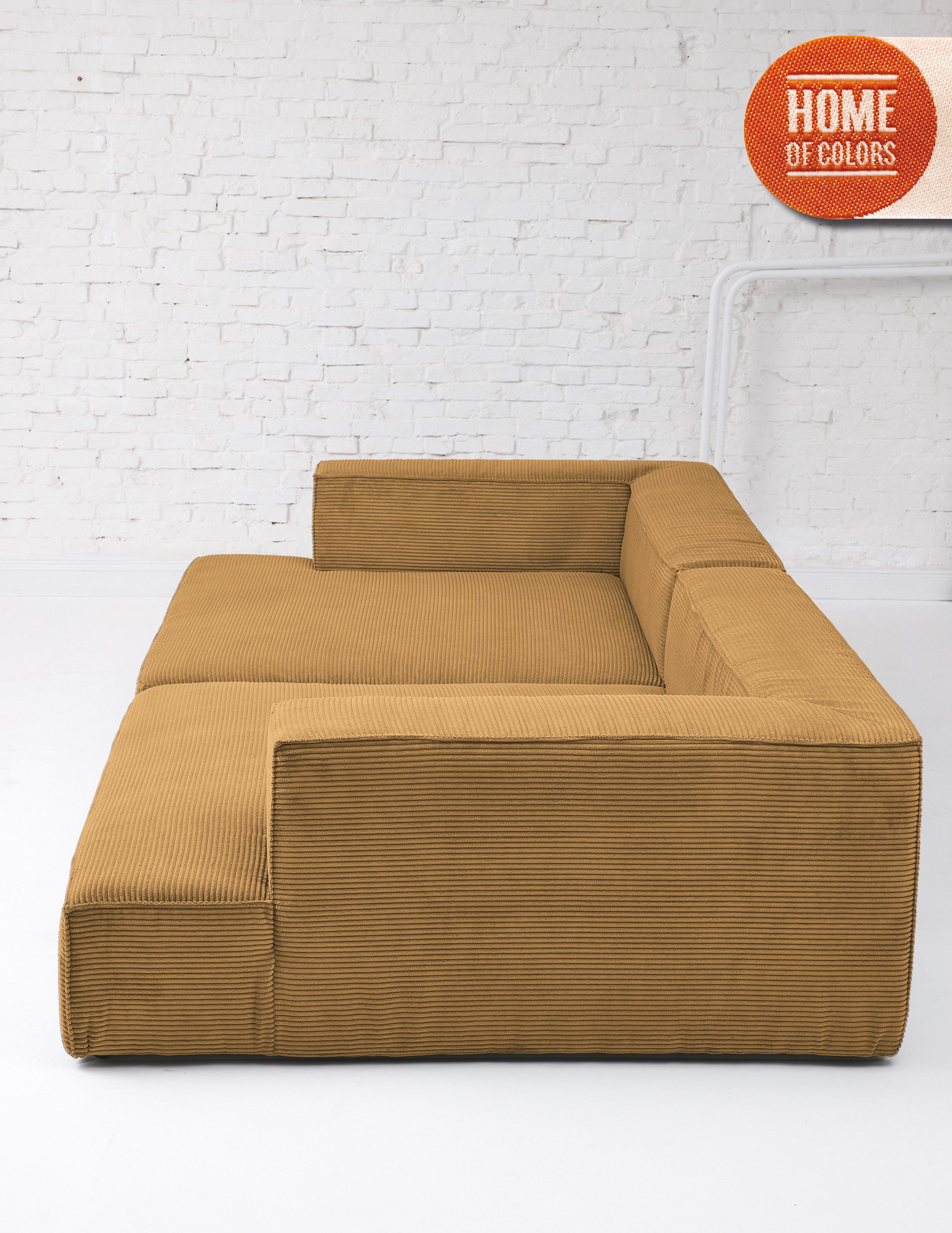 HOME OF COLORS Big-Sofa BIG CUBE – das kubische Megasofa mit extra-tiefem, soften Sitzgefühl, in weichem Cordstoff und vielen schönen Farben