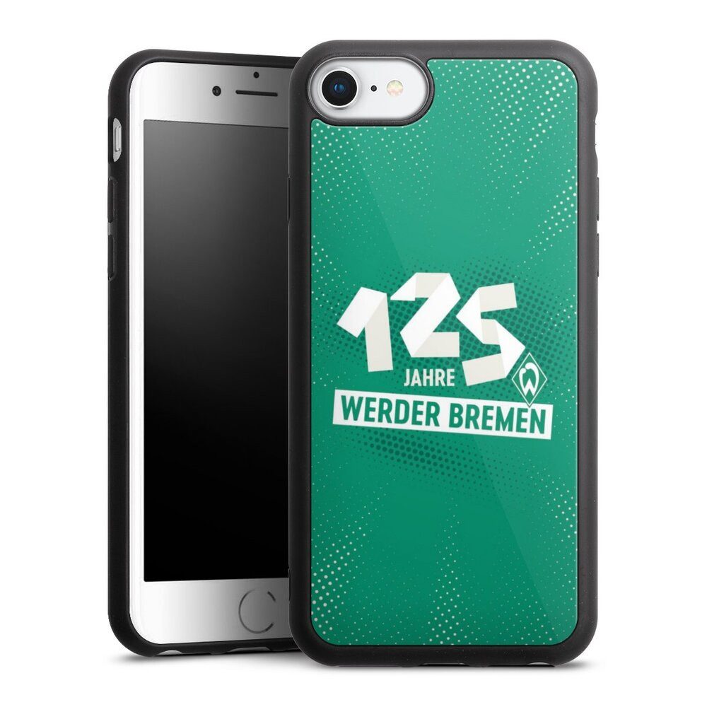 DeinDesign Handyhülle 125 Jahre Werder Bremen Offizielles Lizenzprodukt, Apple iPhone 8 Gallery Case Glas Hülle Schutzhülle 9H Gehärtetes Glas