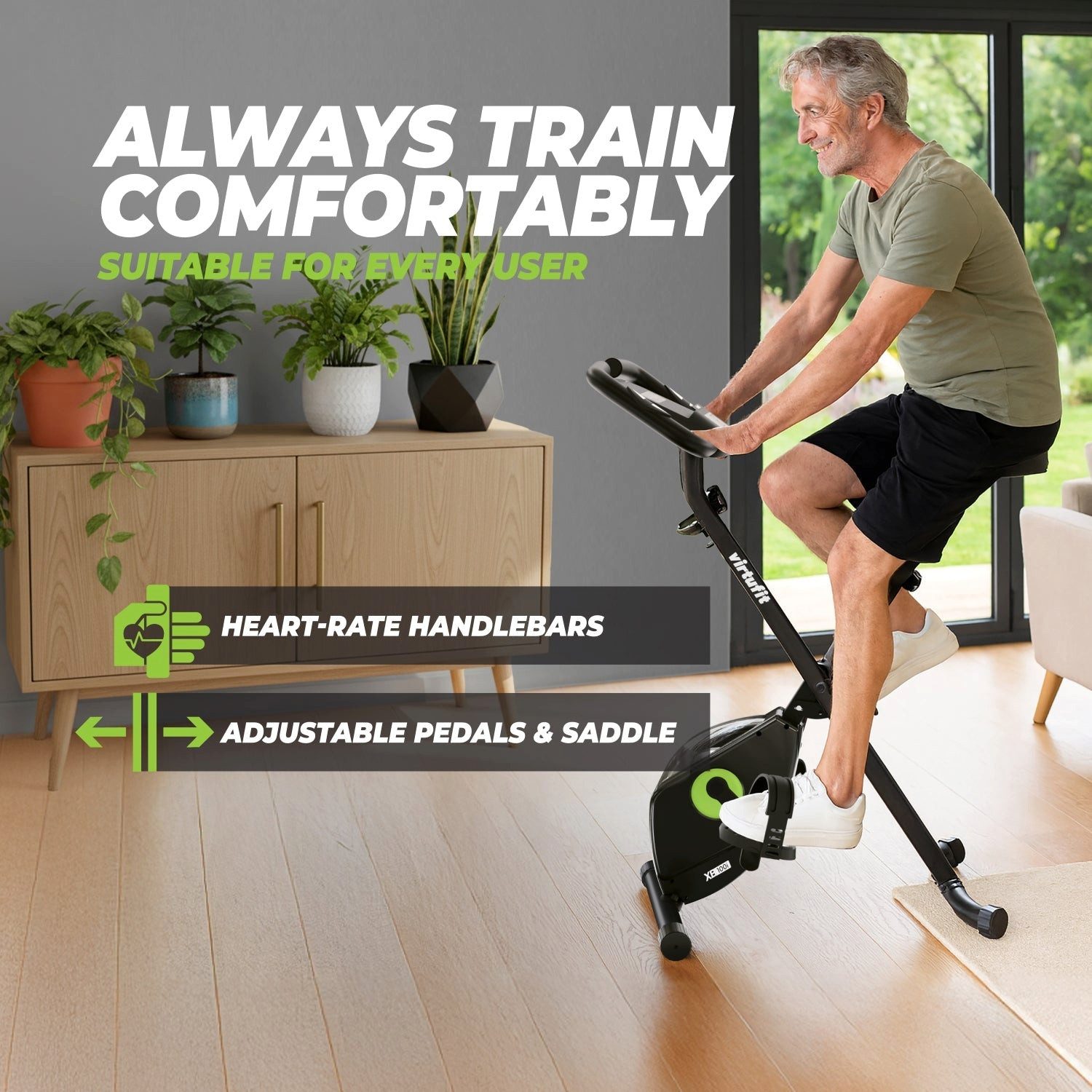 VirtuFit Heimtrainer VirtuFit XB100i Faltbarer Heimtrainer mit Bluetooth & App-Anbindung