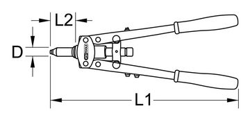 KS Tools Blindnietzange, Universal-Nietzange, 510 mm