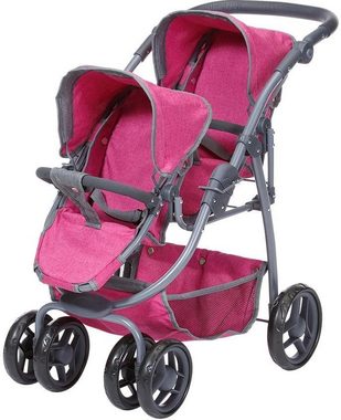 Knorrtoys® Puppen-Zwillingsbuggy Milo - Berry