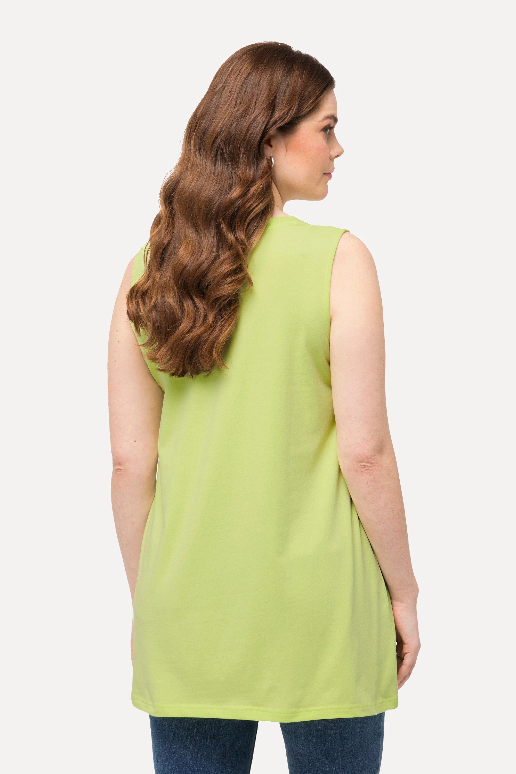 Ulla Popken Longshirt Longtop Classic Fit Carré-Ausschnitt ärmellos