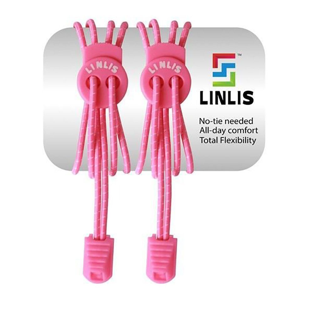 LINLIS Schnürsenkel Elastische Schnürsenkel ohne zu schnüren LINLIS Stretch FIT Komfort mit 27 prächtige Farben, Wasserresistenz, Strapazierfähigkeit, Anwenderfreundlichkeit Pink-1