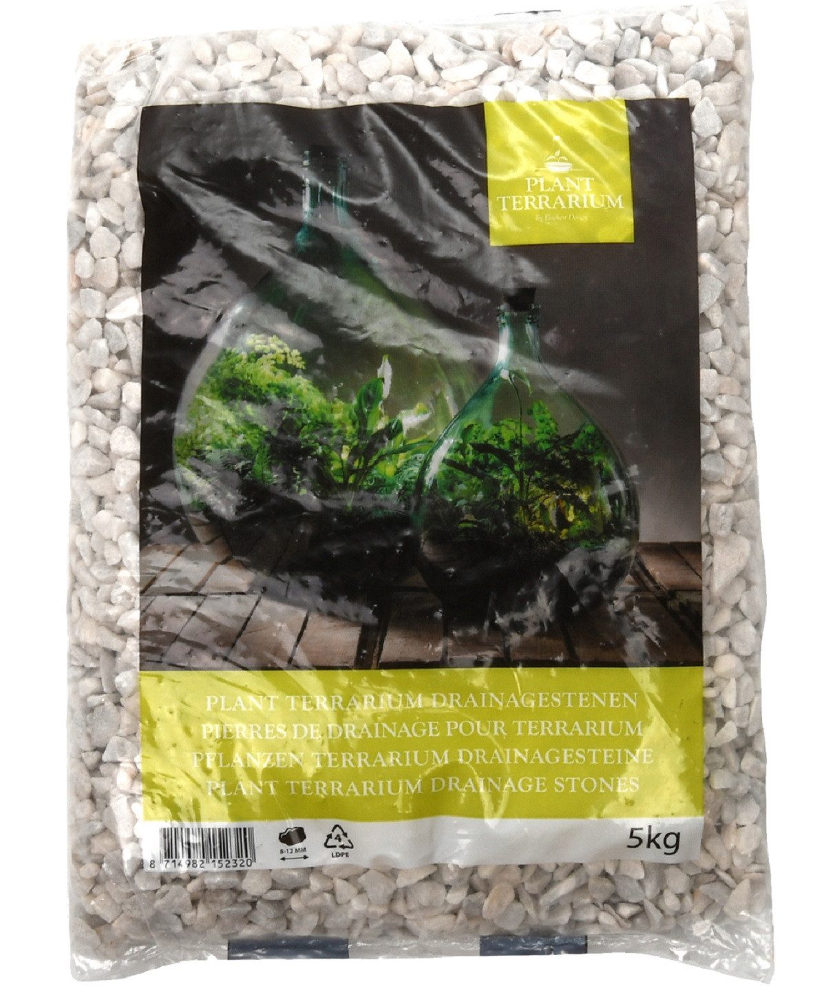 Pflanzschale 5 Kg Drainage Steine zur Wasserableitung in ihrem Pflanzterrarium Weiß