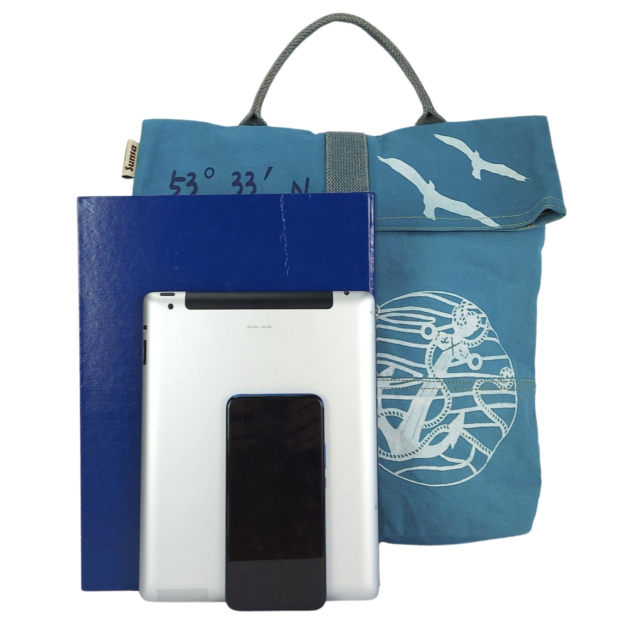 Sunsa Umhängetasche Große Damen Umhängetasche, blaue Maritim Schultertasche, Handtasche, vegan
