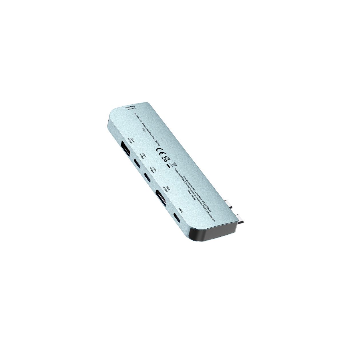 Sitecom USB-Verteiler AC-2005 6-in-2 Multiport-Hub für MacBook Air (M1/M2/M3) Hellblau