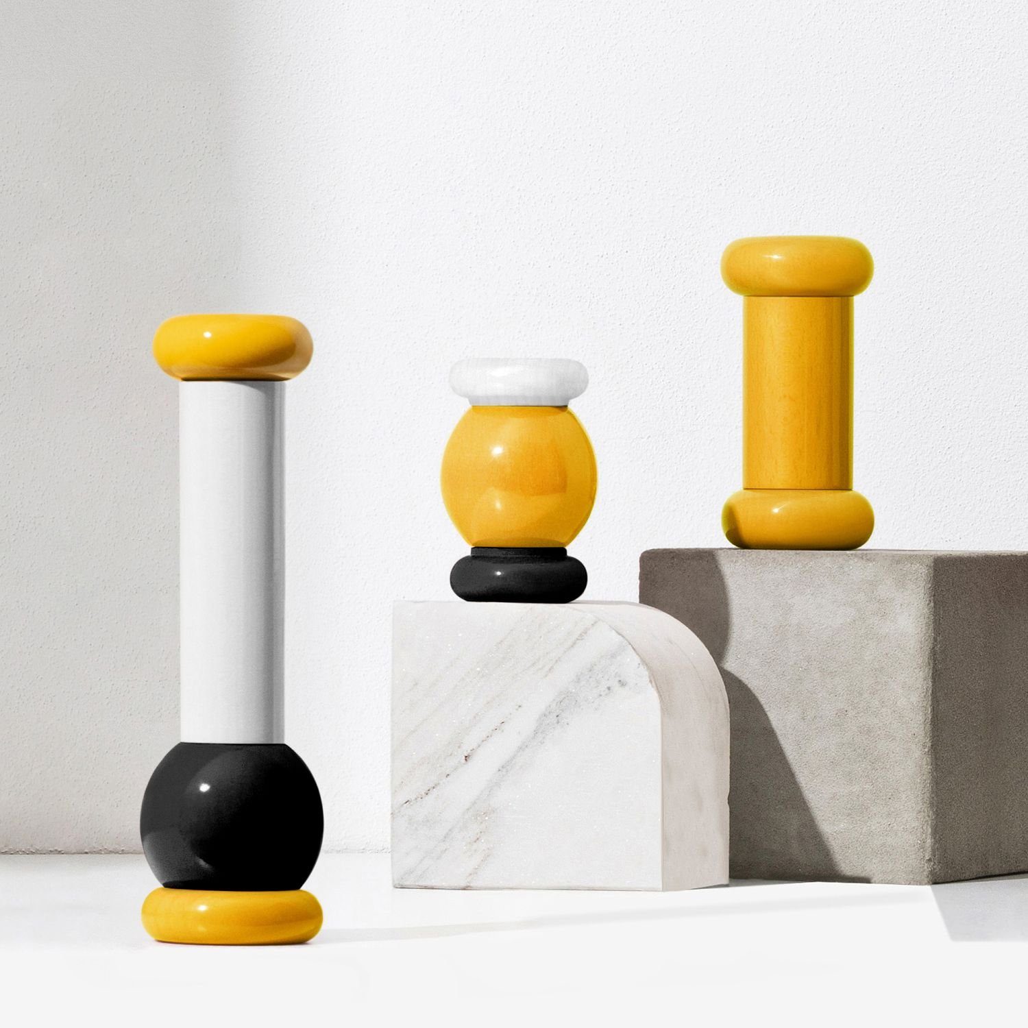 Alessi Salz-/Pfeffermühle Sottsass Collection Medium Gelb manuell