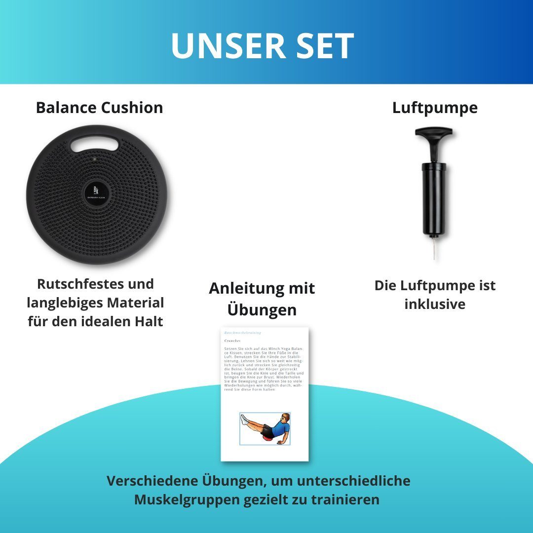 Barbara Klein Balancekissen Barbara Klein Balancekissen ideal für Fitness, Yoga & Therapie, integrierter Tragegriff + Noppenoberfläche