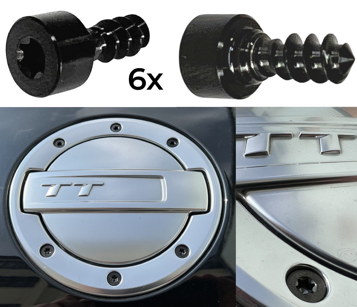 Fantic26 Schrauben-Set Schrauben 8S Schwarz Audi für Titan Set TT/-S/-RS passend Tankdeckel (6Stk)