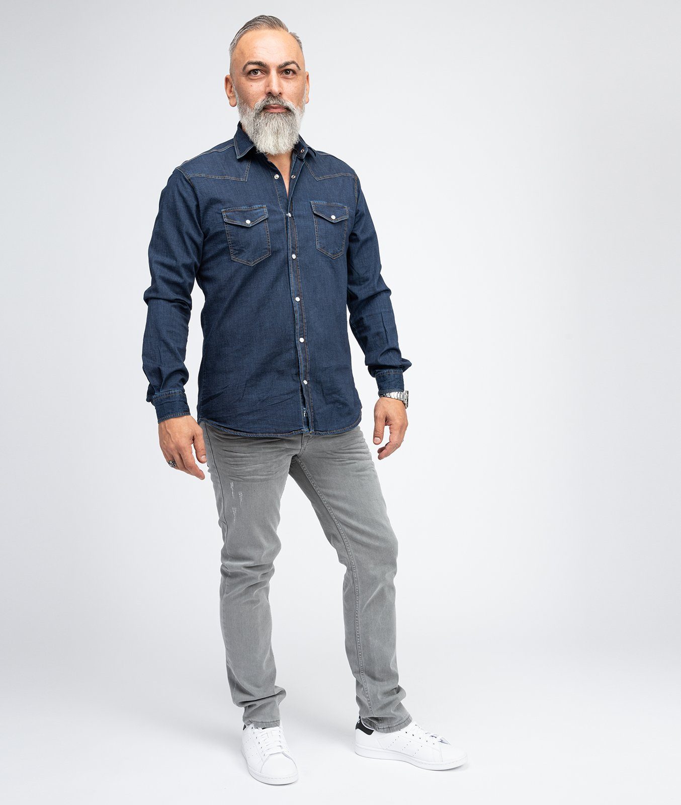 Rock Creek Regular-fit-Jeans Herren Jeans Regular Fit Grau RC-2097 – Bild 3 von 5