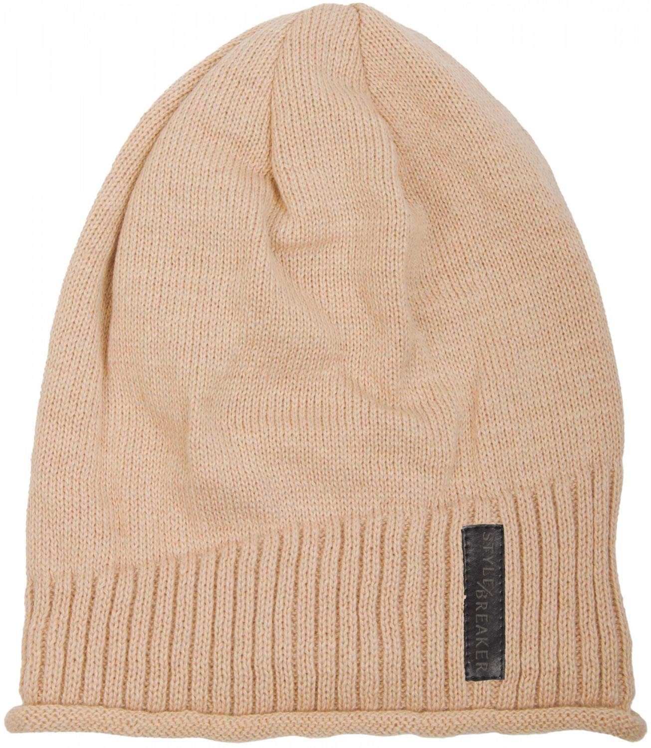 styleBREAKER Strickmütze Feinstrick Beanie mit Teddyfleece günstig online kaufen