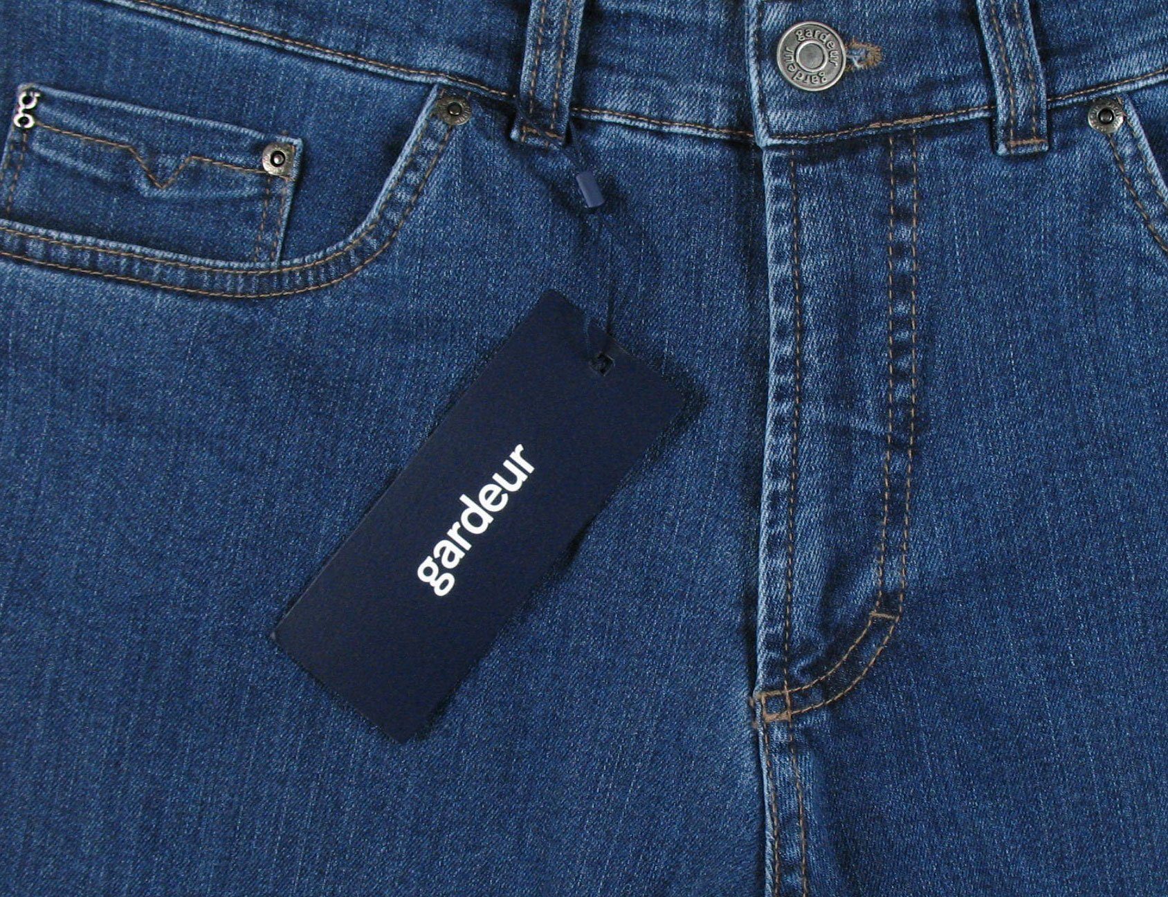Atelier GARDEUR Indigo Stretch-Denim Stone 5-Pocket-Jeans Nevio Washed Fit Regular
