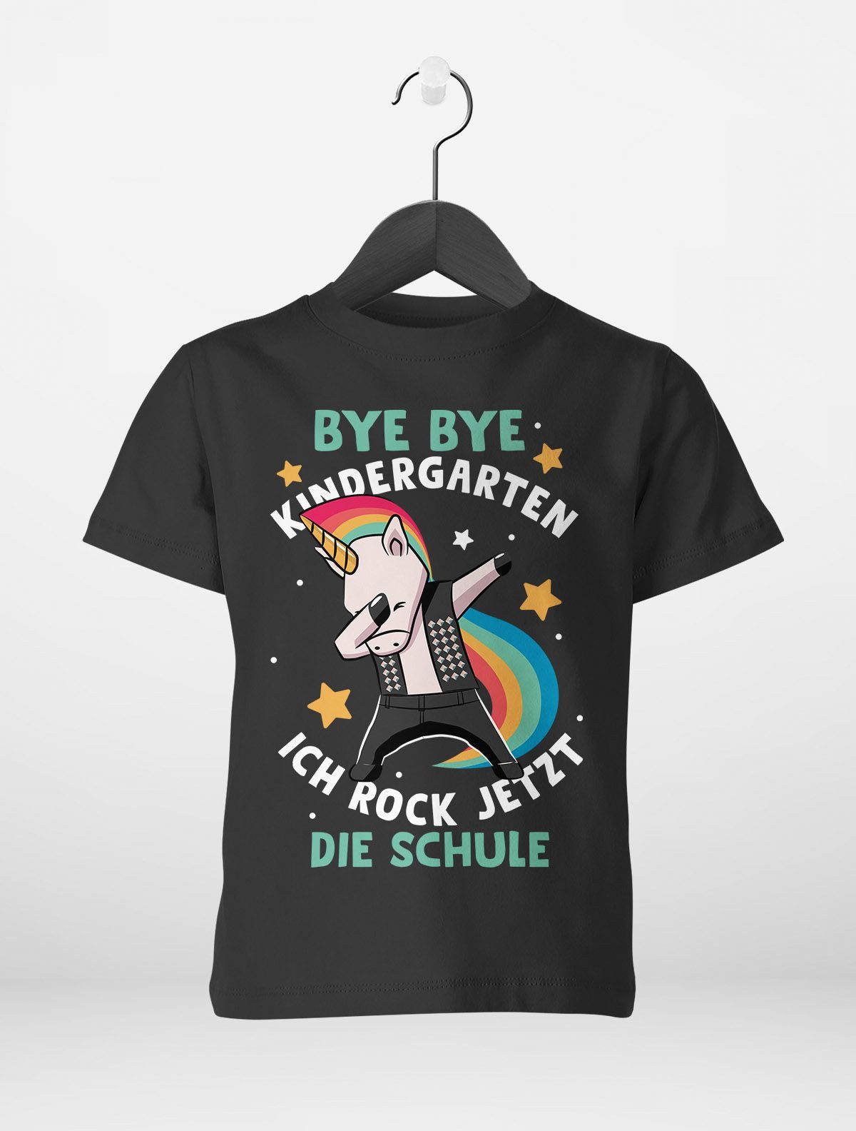 Print-Shirt Kinder T-Shirt Jungen Einhorn Bye Bye Kindergarten ich rock jetzt die