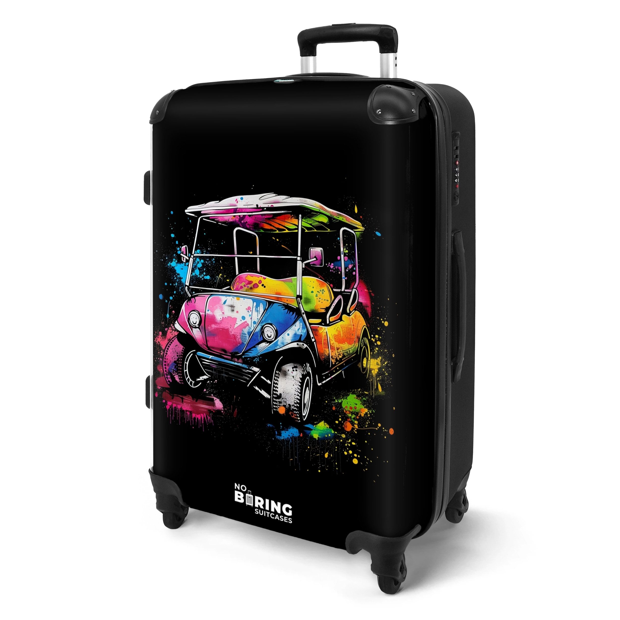 NoBoringSuitcases.com© Hartschalen-Trolley Golfwagen mit Graffiti 67 günstig online kaufen