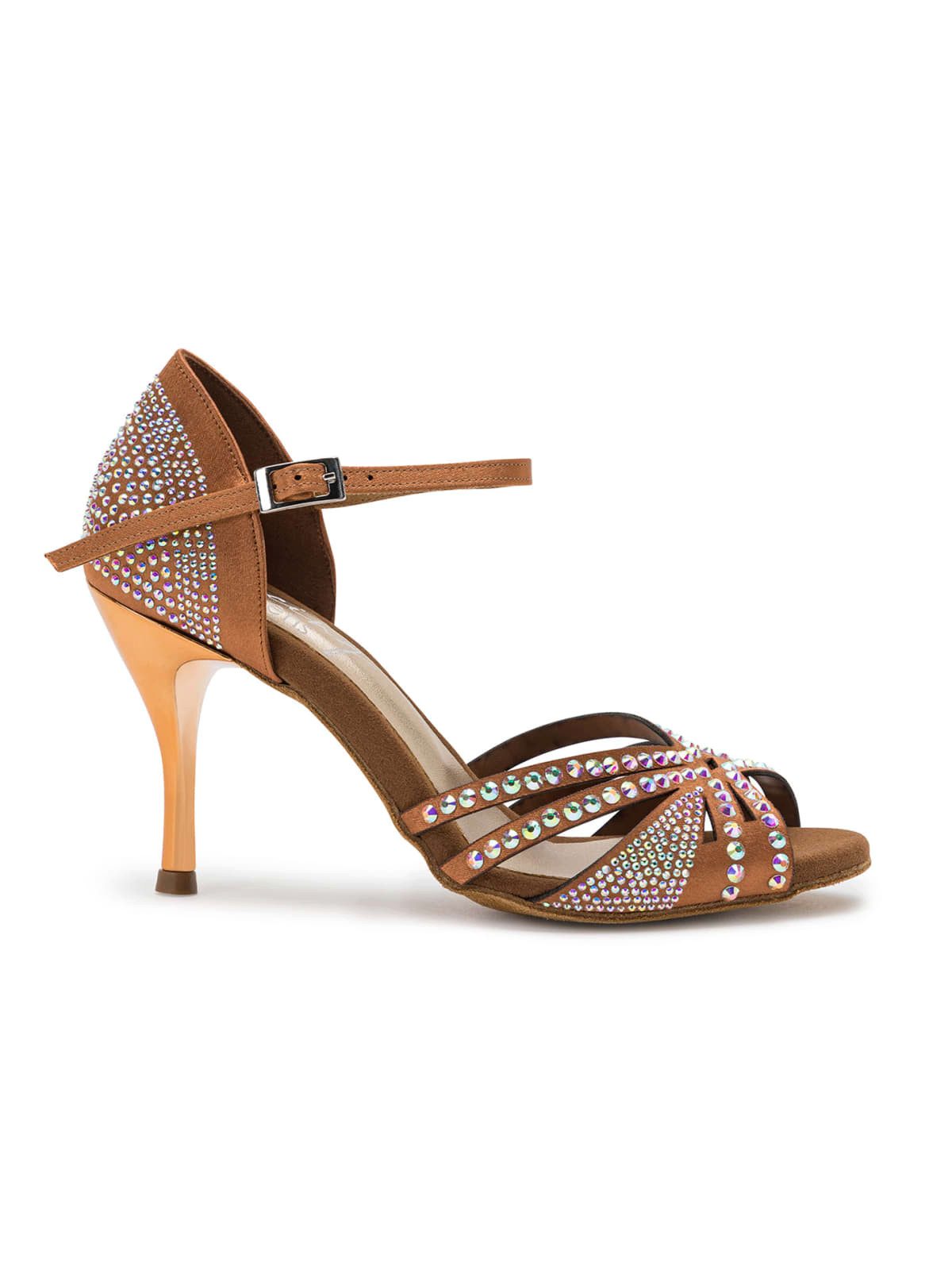 Dancing Queens Sparkle Shine Tanzschuhe Satin - Absatz 8.0 cm thin High-Heel-Sandalette Tanzschuh 8 cm Absatz: Salsa, Bachata, Kizomba, Zumba