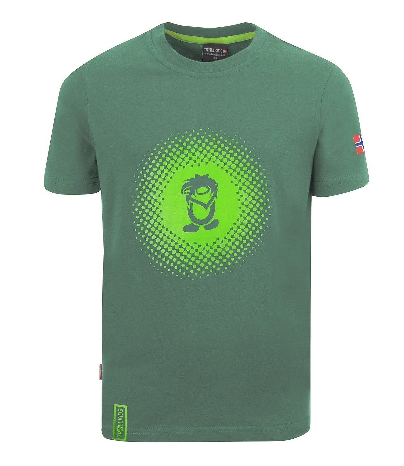 T-Shirt TROLLKIDS Darkgrün/Lightgrün Pointillism