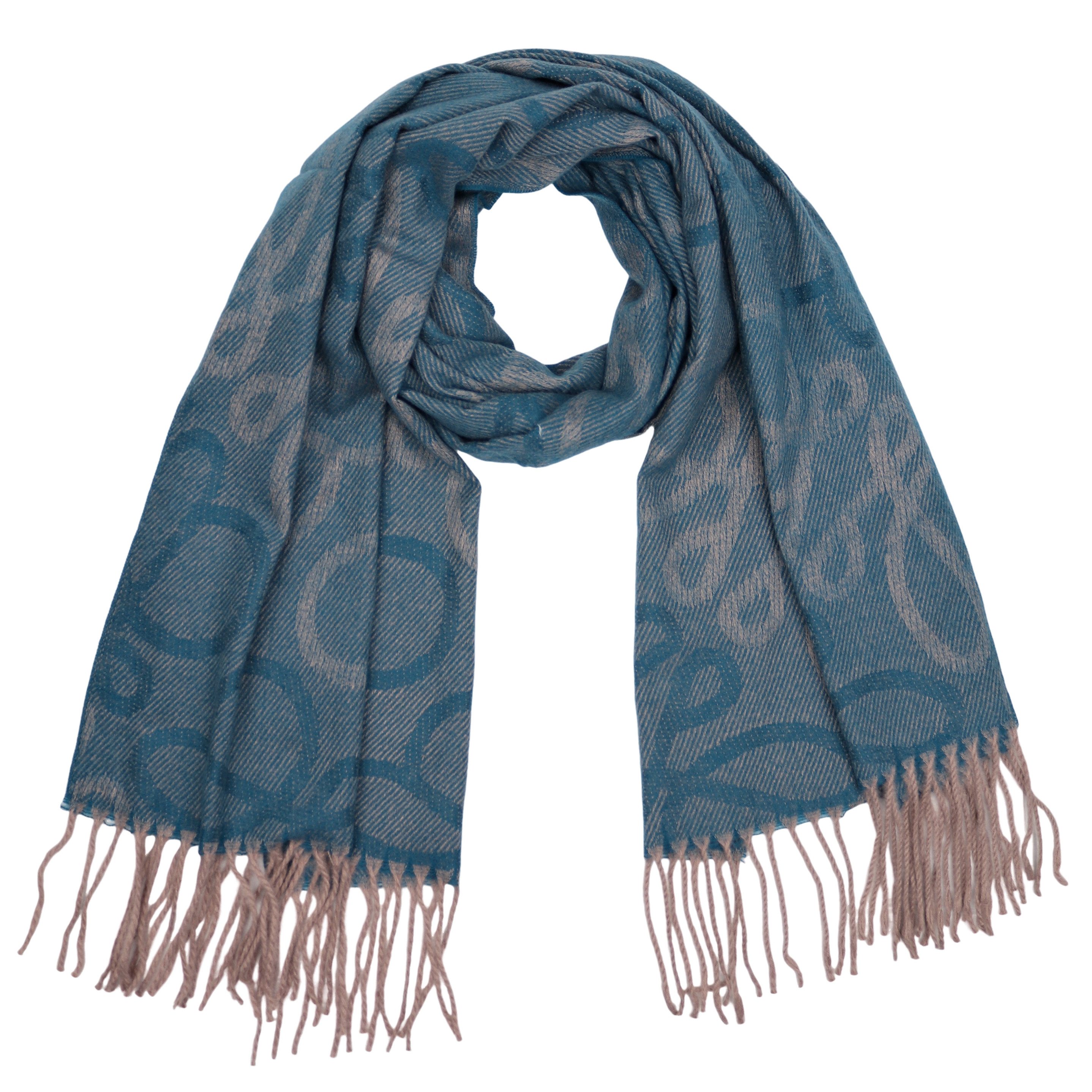 MIRROSI Modeschal weicher und warmer Schal Unendlich mit Fransen, 70x180cm, (angesagtes Muster; ca. 250 Gramm; Neue Kollektion Herbst/Winter 2025), Damen Halstuch ideal für Herbst und Winter