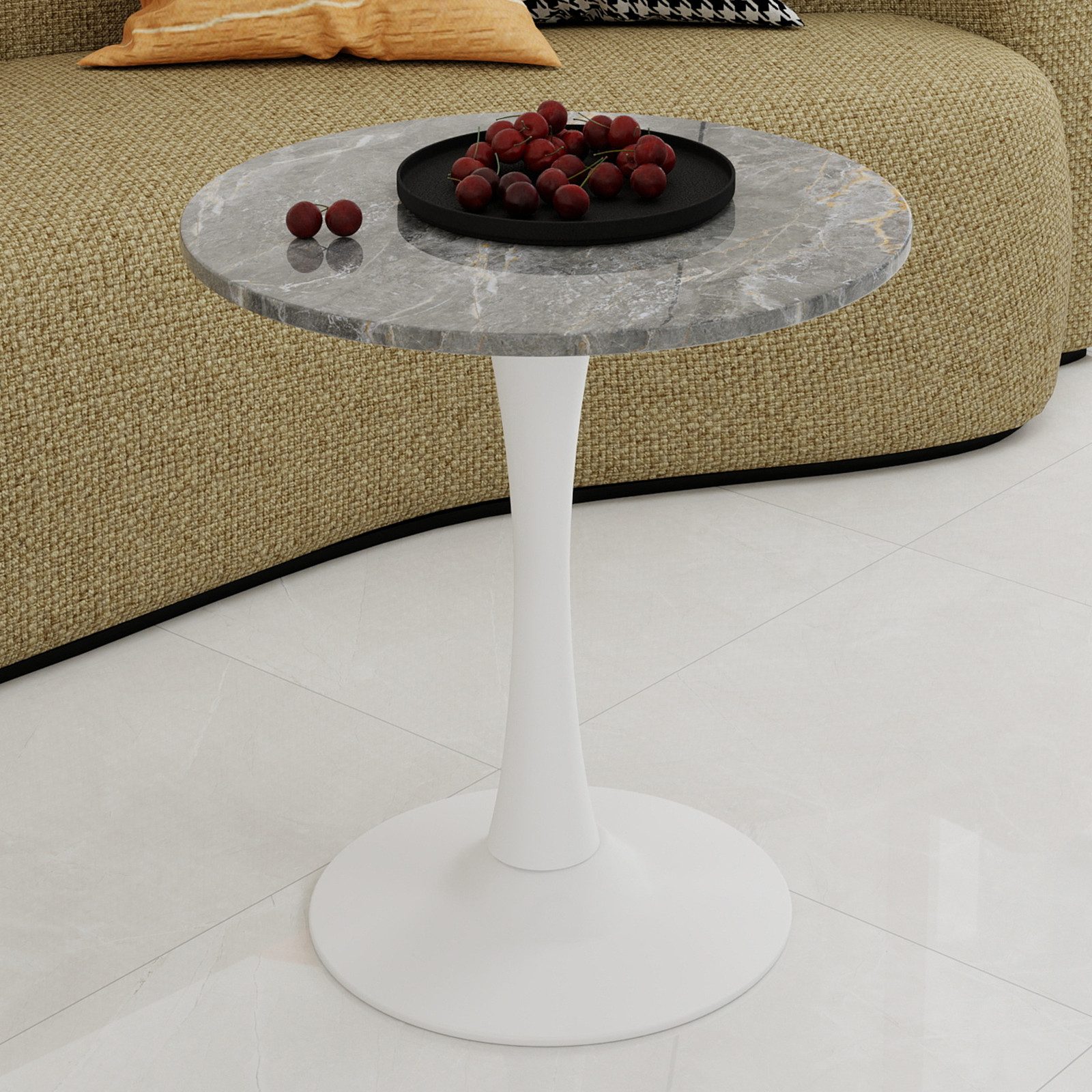 OKWISH Schreibtisch mit Mid-Century-Modern-Stil (im Mid-Century-Modern-Stil, geeignet als Esstisch für 2–4 Personen., 1-St., 70×72cm)