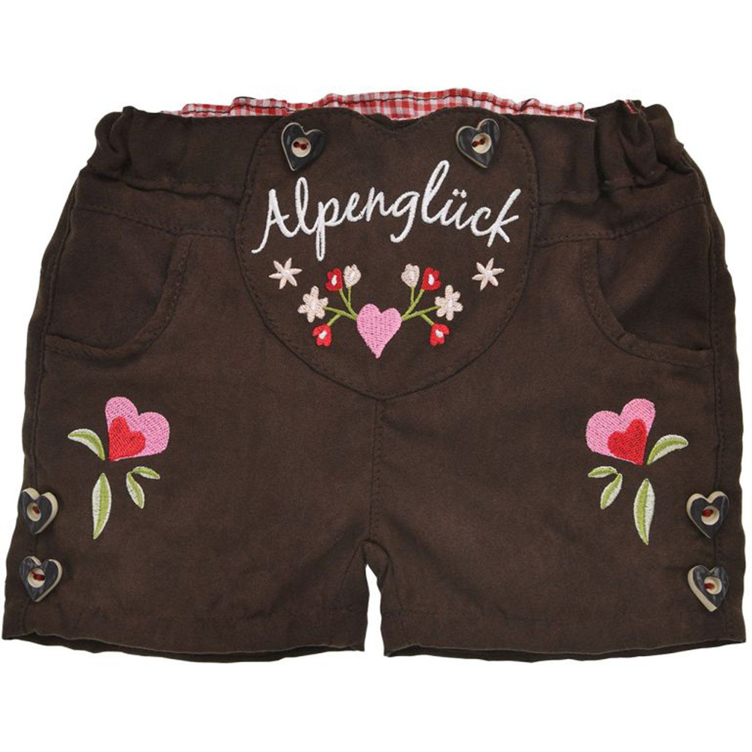 Trachtenlederhose BONDI Mädchen Kunstleder Shorts Hose 'Alpenglück'