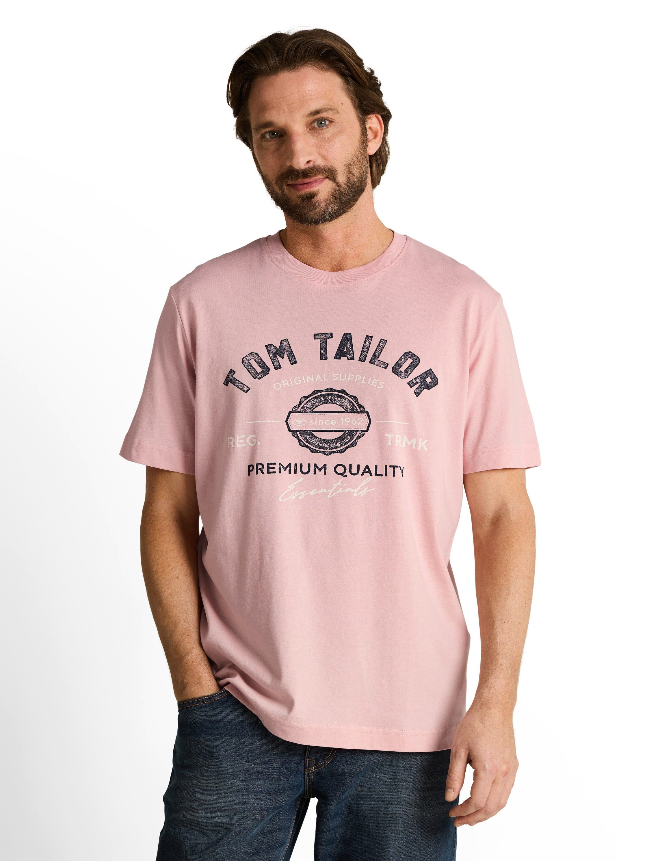TOM TAILOR T-Shirt mit großem Logofrontprint
